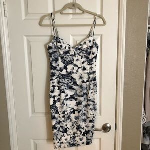 Elegant black and white mid-length dress